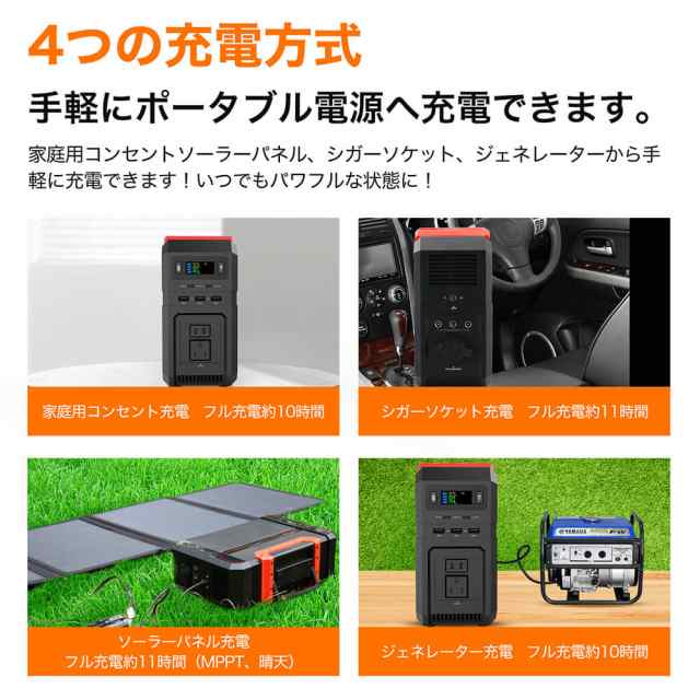 ポータブル電源 大容量 120000mAh・444Wh 蓄電器 家庭用 停電対策 非常