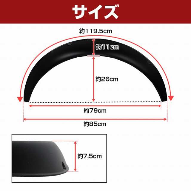 オーバーフェンダー 汎用 軽量 2枚セット 出幅約7.5cm PU製 ハミタイ