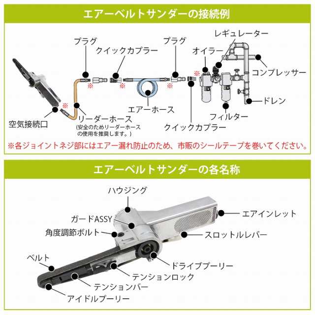 10mm】 エアーベルトサンダー 角度調整 紙やすり 曲面仕上げ 替えベルト付き 研磨 仕上げ 塗装剥がし 削りの通販はau PAY マーケット -  WIDE RANGE
