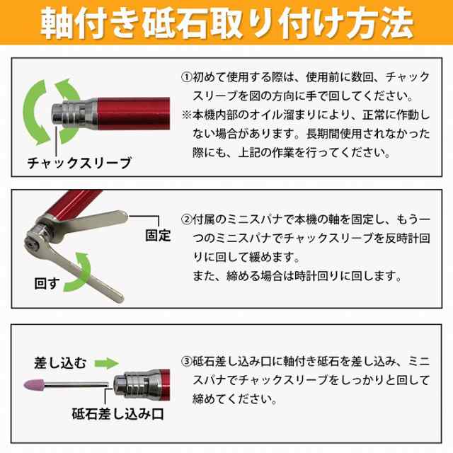 小型 ペンシル エアー リューター セット ミニ マイクロ ルーター DIY エア グラインダー 磨き 削り 切削 砥石 工具 ツール｜au PAY  マーケット