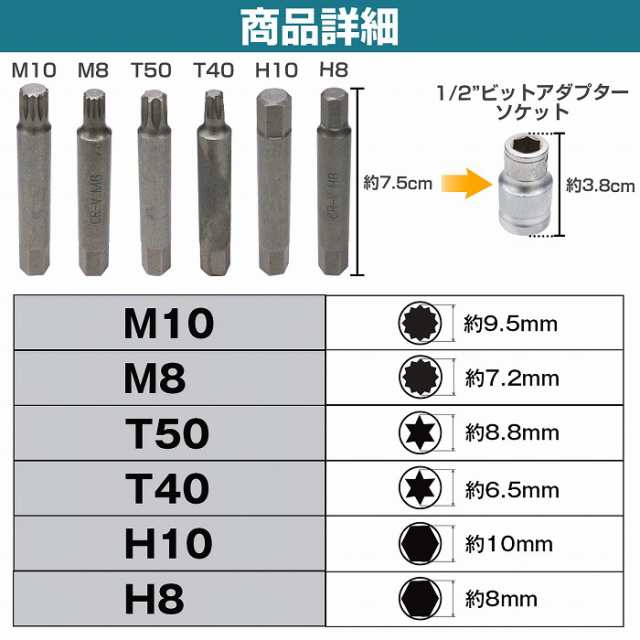 オルタネーター プーリー 交換 取外し専用 ソケットセット 13点セット