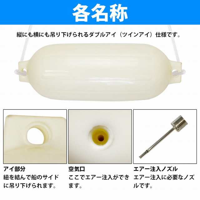 3個セット】ボートフェンダー 680mm×240mm フロート エアーフェンダー