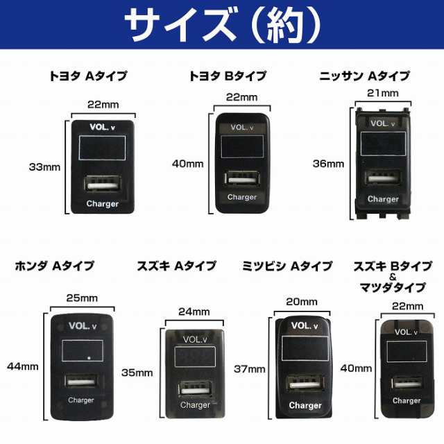 ホンダaタイプ フリード Gb3 4 Gp3 H 5 現在 Led発光 ホワイト 電圧計表示 Usbポート 充電 12v 2 1a 増設 パネル Usbスイッチホールの通販はau Pay マーケット Wide Range