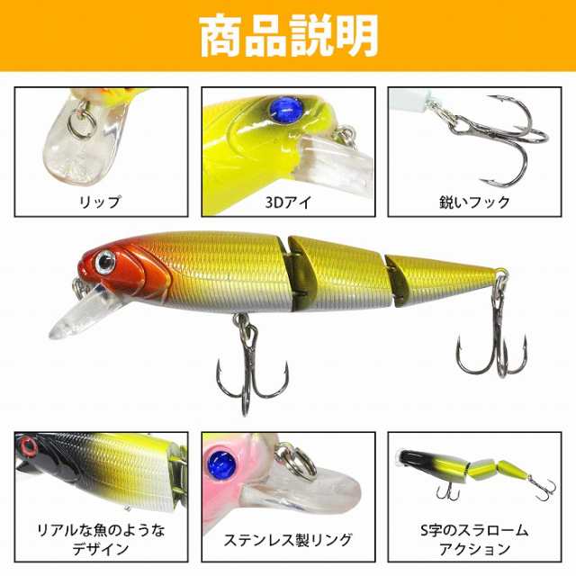 8個セット】 ハードルアー ルアーセット 100mm/10cm 18g フィッシング ミノー ジョイント タイプ S字ルアー ビッグベイトの通販はau  PAY マーケット - WIDE RANGE