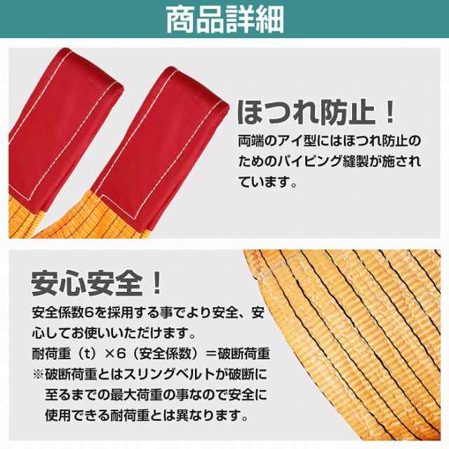 10本セット】 ナイロンスリングベルト 耐荷10t/10トン 長さ3m×幅250mm