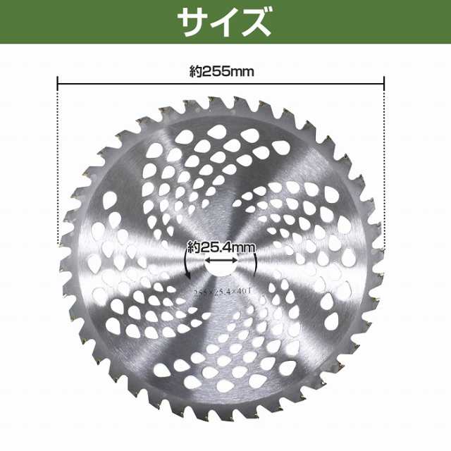 1枚】 チップソー 草刈機替刃 255mm 25.5cm 40P 40枚刃 草刈りの通販は