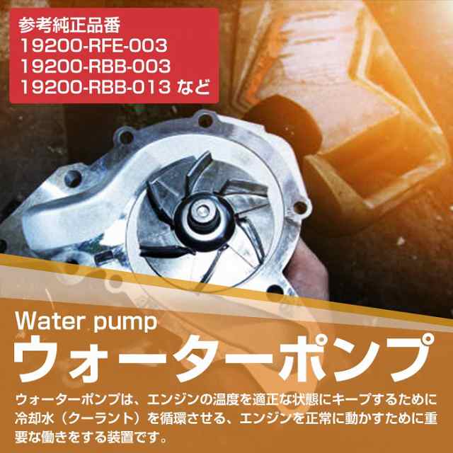 ウォーターポンプ ガスケット付き ホンダ RB1 RB2 オデッセイ 19200