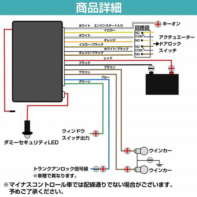 TYPE03_1】 12V専用 キーレスアンサーバックエントリー キーレスエントリーキット リモコンキー 本体 ダミーセキュリティー付の通販はau  PAY マーケット - WIDE RANGE