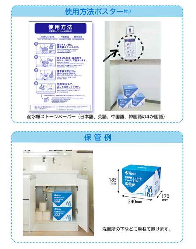 当店だけのSPセット】 災害用 トイレセット 100回分 Mylet マイレット