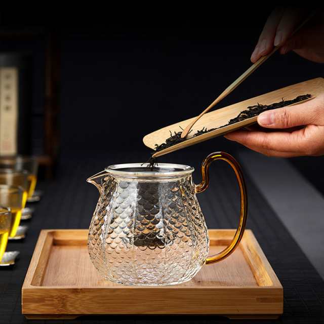 ティーポット ティーカップ 耐熱ガラス 茶こし付き 透明 5点セット
