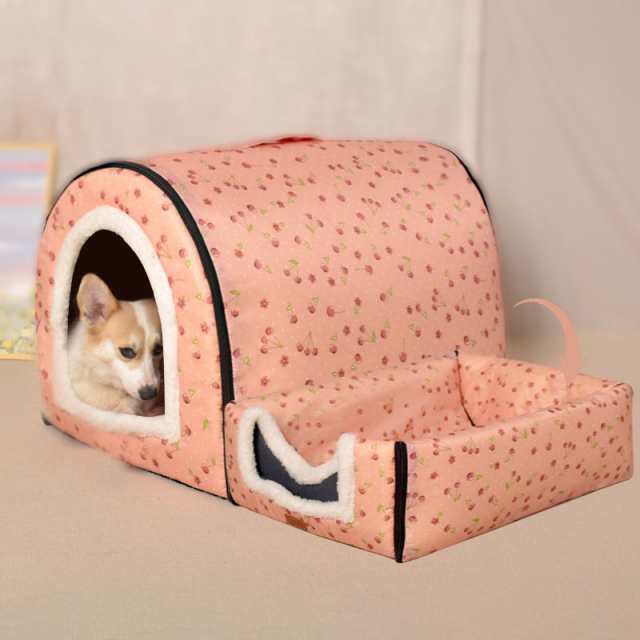 ペットベッド 犬 猫 ベッド 2WAY ドーム型 ペットハウス 秋冬 犬小屋
