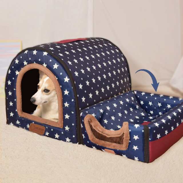 ペットベッド 犬 猫 ベッド 2WAY ドーム型 ペットハウス 秋冬 犬小屋