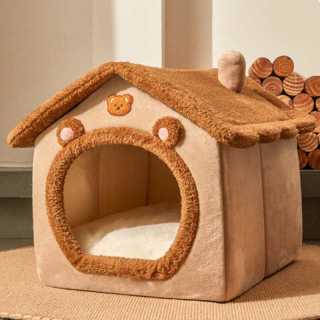 送料無料 ドーム型 ペットハウス ペットベッド 猫小屋 犬小屋 冬用