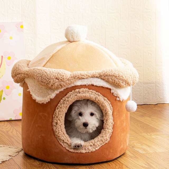猫ベッド 冬 猫ハウス ドーム型 ペットベッド 暖かい かわいい 小型犬 キャットハウス 寝床 犬猫兼用 寒さ対策 Mサイズの通販はau PAY  マーケット - Mikoi | au PAY マーケット－通販サイト