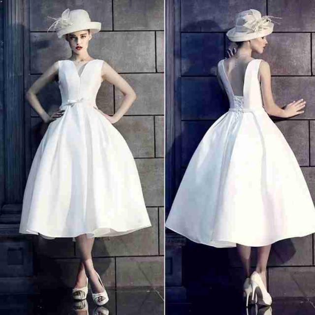 ウエディングドレス ミモレ丈 ウェディングドレス ｖネック 白 赤 編上げ 二次会 ドレス 花嫁 ワンピースパーティードレス 安いの通販はau Pay マーケット ドラゴンホーム