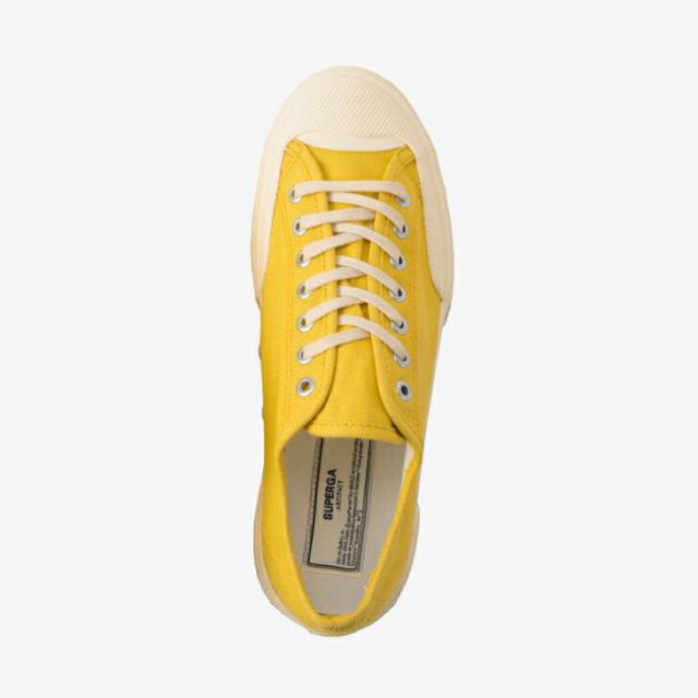 ：SUPERGA｜Artifact 2432 Works LC Denim Yarn Dye Low-cut/ スペルガ/アーティファクト ワークス ローカット デニム ヤーン ダイ/イエローｘオフホワイト #_2
