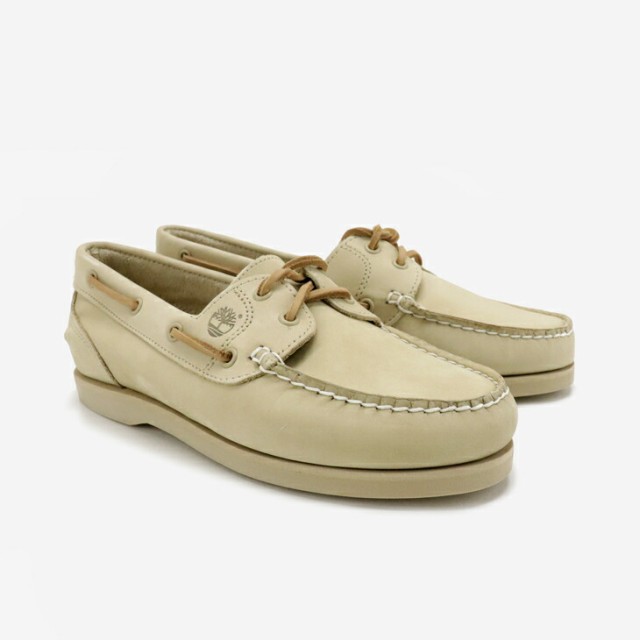 ・TIMBERLAND｜W Classic Boat Shoe 2-Eye Nubuck/ ティンバーランド/クラシック ボート シュー ツーアイ ヌバック/ライトベージュ #