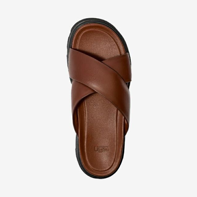 UGG｜Capitola Cross Slide Leather/ アグ/キャピトラ クロス スライド 