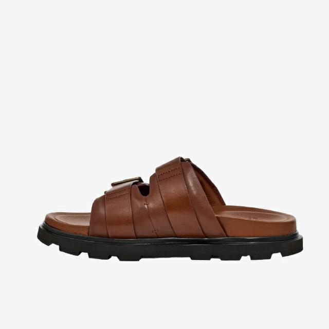 ：UGG｜Capitola Buckle Slide Leather/ アグ/キャピトラ バックル スライド レザー/コニャック #_5
