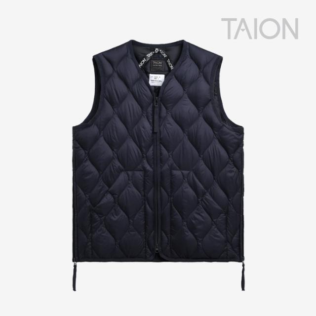・TAION｜Military V Neck W Zip Down Vest Softshell/ タイオン/ミリタリー ブイ ネック ダブル ジップ ダウン ベスト ソフトシェル/ダーク ネイビー # 7,920円