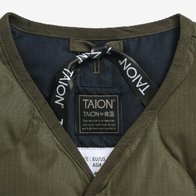 ・TAION｜W Military V Neck Zip Down Vest/ タイオン/ミリタリー ブイ ネック ジップ ダウン ベスト/ブラック #_3