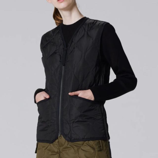 ・TAION｜W Military V Neck Zip Down Vest/ タイオン/ミリタリー ブイ ネック ジップ ダウン ベスト/ブラック #_6