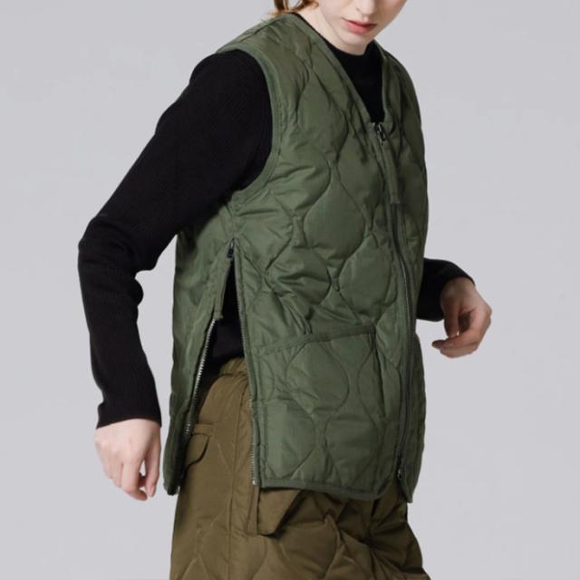 ・TAION｜W Military V Neck Zip Down Vest/ タイオン/ミリタリー ブイ ネック ジップ ダウン ベスト/ブラック #_8