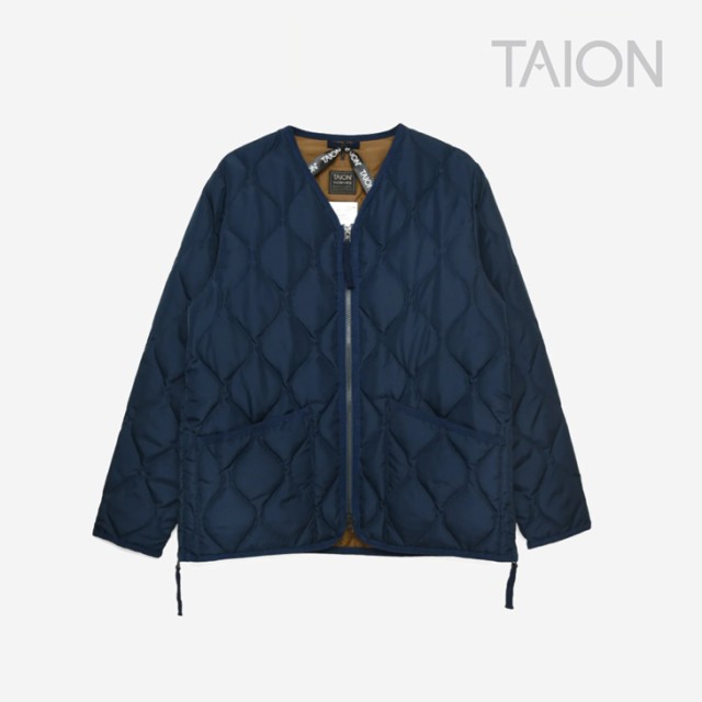 ・TAION｜W Military V Neck Zip Down Jacket/ タイオン/ミリタリー ブイ ネック ジップ ダウン ジャケット/ダーク ネイビー #