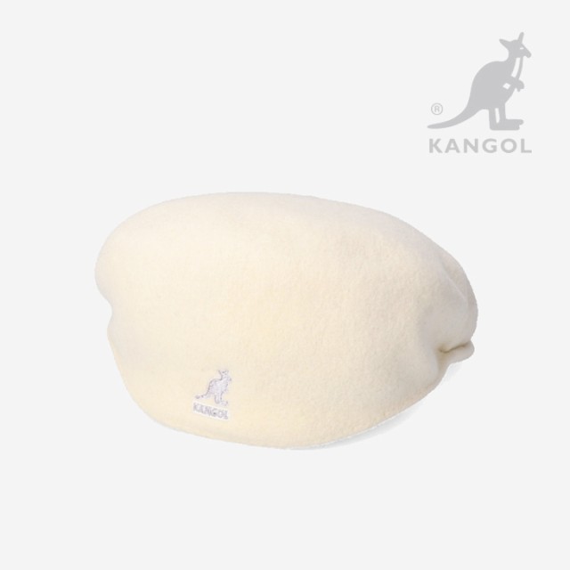 ・KANGOL｜Wool 504 Hunting/ カンゴール/ウール ハンチング バックトゥフロント ベレー/ホワイト #