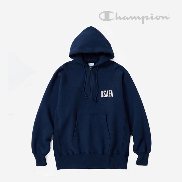 ・CHAMPION｜True To Archives Reverse Weave Half-Zip Hooded Sweat Shirt USAFA/ チャンピオン/リバースウィーブ ハーフジップ フーデ