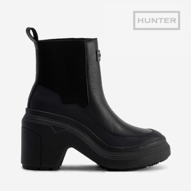 ・HUNTER｜W Refined Explorer Heel Chelsea Boot/ ハンター/リファインド エクスプローラー ヒール チェルシー ブーツ/ブラック #