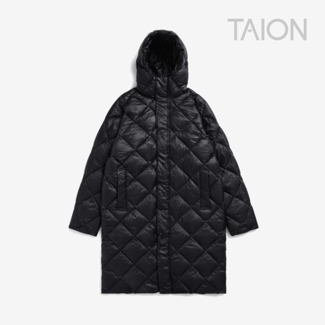・TAION｜City Packable Hooded Long Down Jacket / タイオン/シティー パッカブル フード ロング ダウン ジャケット/ブラック #
