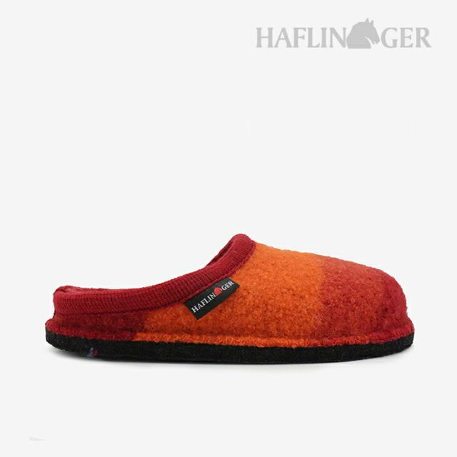 ・HAFLINGER｜Dusty Boiled Wool Gradation Slipper/ ハフリンガー/ダスティー/シナバーｘレッド # 前詰まりスリッパ