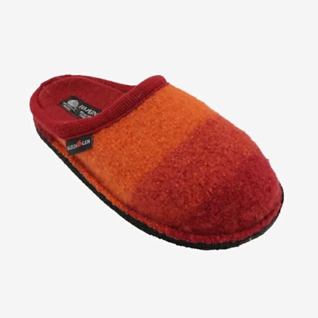 ・HAFLINGER｜Dusty Boiled Wool Gradation Slipper/ ハフリンガー/ダスティー/シナバーｘレッド # 前詰まりスリッパ