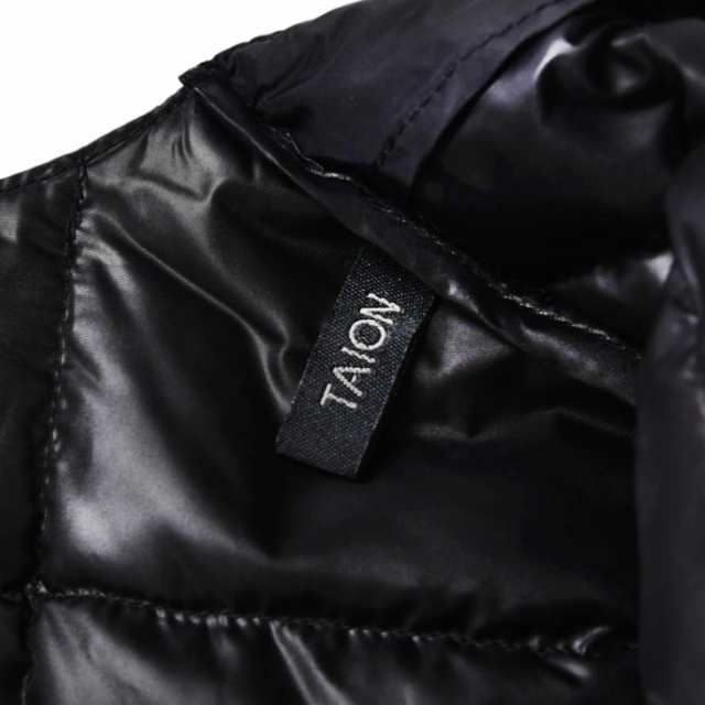 ・TAION｜W Basic Crew Neck Long Down Jacket/ タイオン/ベーシック クルー ネック ロング ダウン ジャケット/ダーク ネイビー #