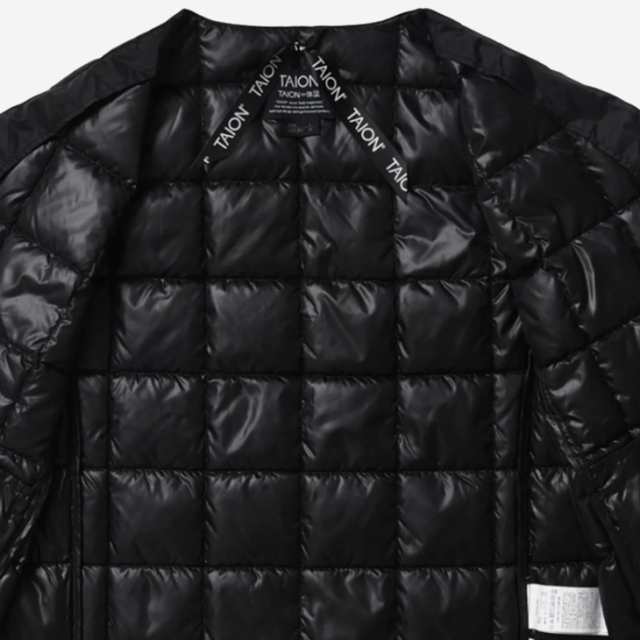 ・TAION｜W Basic Crew Neck Long Down Jacket/ タイオン/ベーシック クルー ネック ロング ダウン ジャケット/ダーク ネイビー #