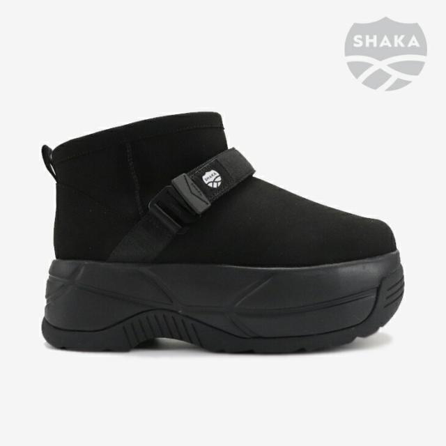 ・SHAKA｜W Short Mouton Bootie Chunky Platform/ シャカ/ショート ムートン ブーティ チャンキー プラットフォーム/ブラック #