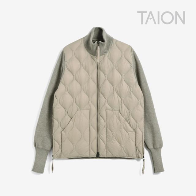 TAION｜W Military Hi Neck Knit Down Jacket Soft Shell