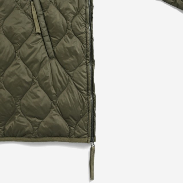 ・TAION｜W Military M65 Liner W Zip Down Jaket Soft Shell/ タイオン/ミリタリー フィールドジャケットライナー ダブル ジップ ダウン ジャケット ソフト シェル/ダーク オリーブ #