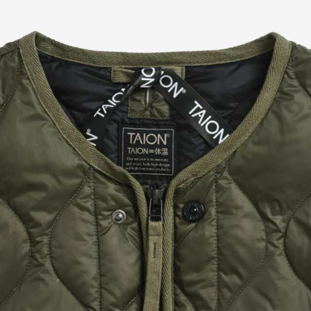 ・TAION｜W Military M65 Liner W Zip Down Jaket Soft Shell/ タイオン/ミリタリー フィールドジャケットライナー ダブル ジップ ダウン ジャケット ソフト シェル/ダーク オリーブ #