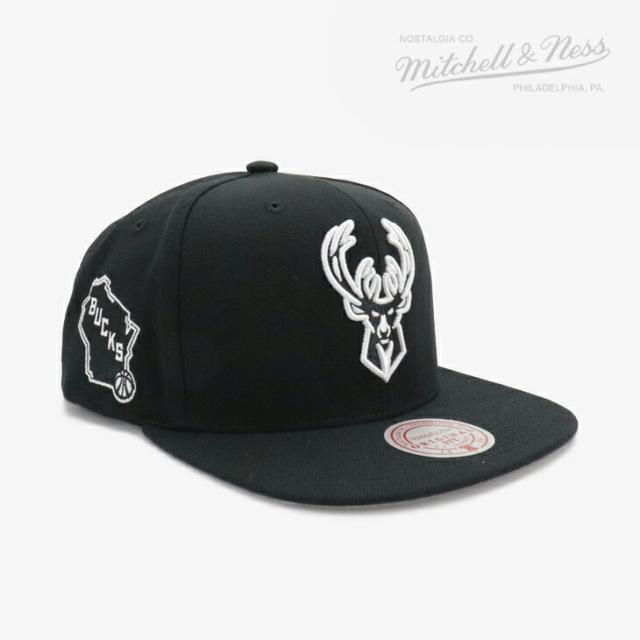 ・MITCHELL&NESS｜NBA Evergreen Black White Snapback Cap Milwaukee Bucks/ ミッチェルアンドネス/エバーグリーン ブラック ホワイト スナップバック キャップ バックス/ブラックｘホワイト #の通販は