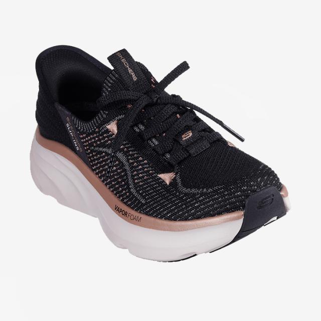 ：SKECHERS｜W Slip-Ins D Lux Vapor Evening Glowing Relaxed Fit/ スケッチャーズ/スリップインズ デラックス べーパー イブニング グローイング リラックスド フィット/ブラックｘローズゴー #_2