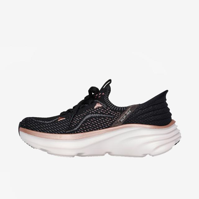 ：SKECHERS｜W Slip-Ins D Lux Vapor Evening Glowing Relaxed Fit/ スケッチャーズ/スリップインズ デラックス べーパー イブニング グローイング リラックスド フィット/ブラックｘローズゴー #_5