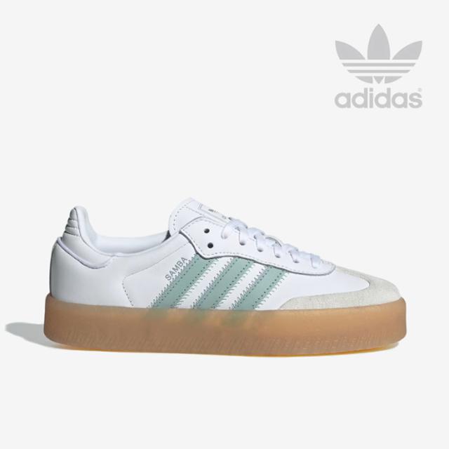 ・ADIDAS Originals｜W Sambae Leather/ アディダス/サンベイ レザー プラットフォーム/フットウェアホワイトｘブルー #