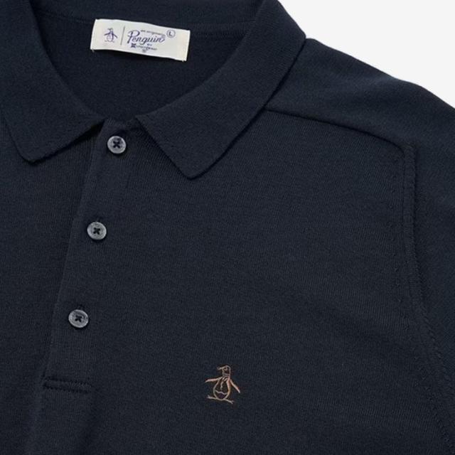 ・ORIGINAL PENGUIN By Munsingwear｜Saddle Shoulder Polo Sweater/ ペンギン バイ マンシングウェア/サドル ショルダー ショートスリーブ ポロ セーター/ネイビー #