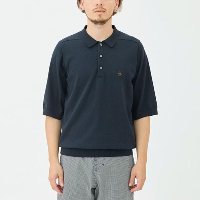 ・ORIGINAL PENGUIN By Munsingwear｜Saddle Shoulder Polo Sweater/ ペンギン バイ マンシングウェア/サドル ショルダー ショートスリーブ ポロ セーター/ネイビー #