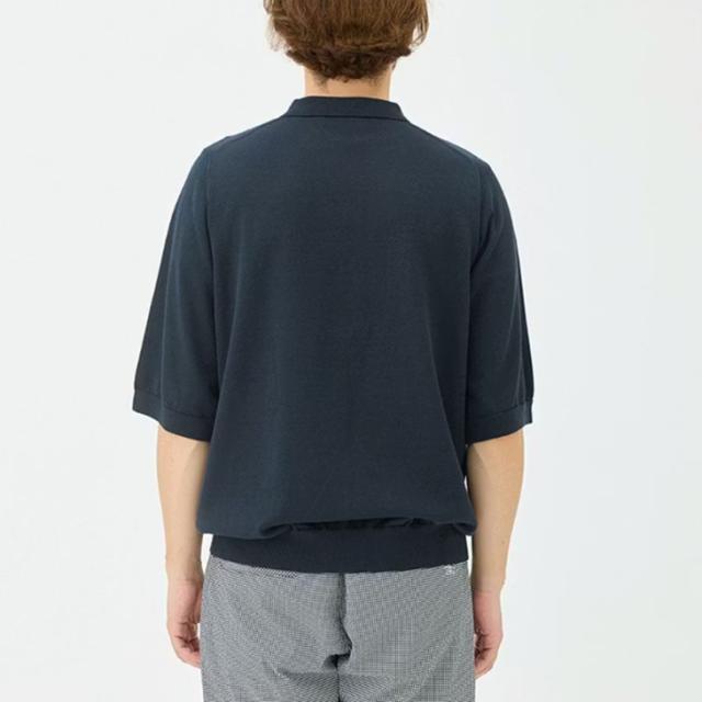 ・ORIGINAL PENGUIN By Munsingwear｜Saddle Shoulder Polo Sweater/ ペンギン バイ マンシングウェア/サドル ショルダー ショートスリーブ ポロ セーター/ネイビー #