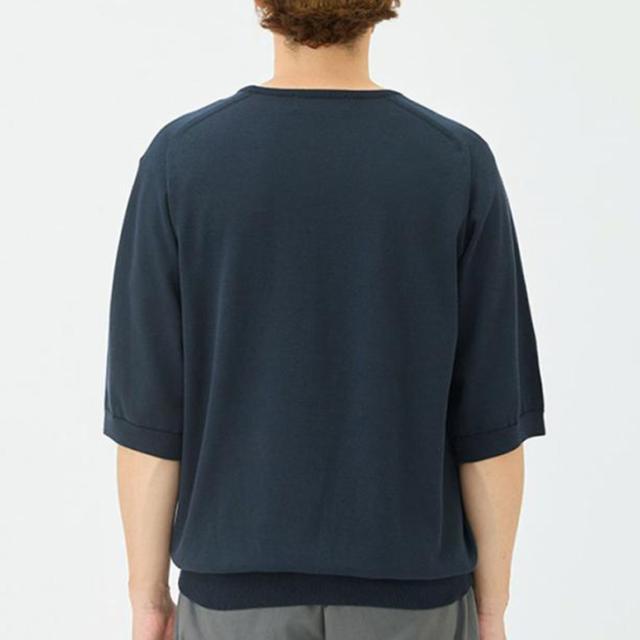 ・ORIGINAL PENGUIN By Munsingwear｜Saddle Shoulder Crew Sweater/ ペンギン バイ マンシングウェア/サドル ショルダー ショートスリーブ ポロ セーター/ネイビー #