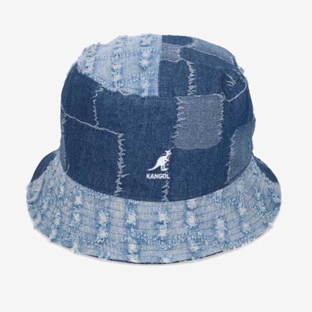 ・KANGOL｜Denim Mashup Bucket Hat/ カンゴール/デニム マッシュアップ バケット ハット/ミディアムブルー #_1