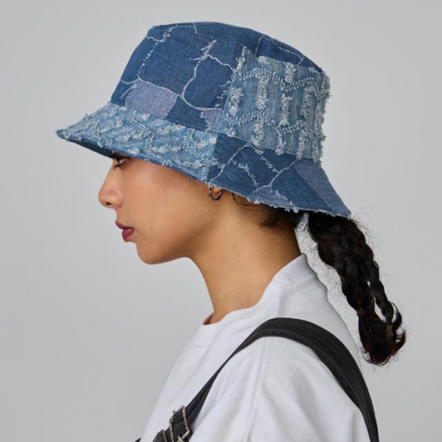 ・KANGOL｜Denim Mashup Bucket Hat/ カンゴール/デニム マッシュアップ バケット ハット/ミディアムブルー #_6